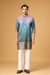 Azure Twilight Ombre Heritage Kurta for Men | Mahavir NX