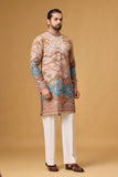 Cream Regal Scenic Patterned Kurta Set