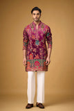 Regal Magenta Heritage Embroidered Kurta Set