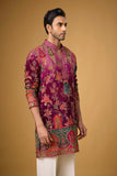 Regal Magenta Heritage Embroidered Kurta Set