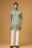 Sage Mist Botanical Embroidered Kurta Set