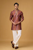 Burgundy Copper Striped Heritage Kurta Set