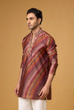 Burgundy Copper Striped Heritage Kurta Set