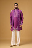 Royal Plum Printed Kurta with Heritage Stole
