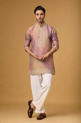 Rosé Heritage Geometric Embroidered Kurta Set for Men | Mahavir NX