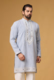 Frost Blue Regal Embroidered Kurta Set