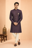 Royal Midnight Heritage Printed Indo Western for Men