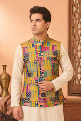 Sunrise Heritage Multicolor Printed Wedding Koti for Men