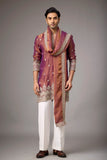 Maroon Royale Embroidered Kurta with Stole