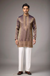 Antique Purple Regal Brocade Kurta Set for Men | Mahavir NX