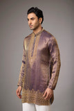 Antique Purple Regal Brocade Kurta Set