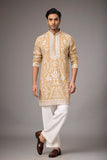 Sandstone Gold Floral Heritage Kurta Set