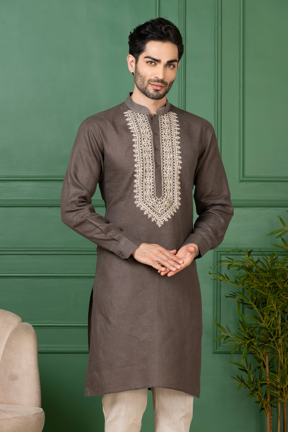 Buy embroidered wedding kurta