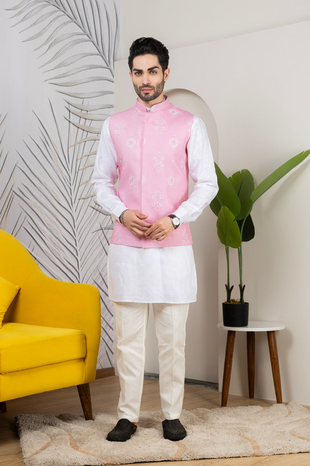 Men Linen Kurta Set