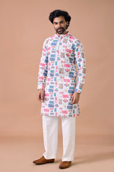 Men kurta white pants