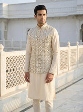 Buy mirror work Nehru koti