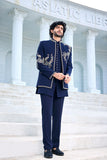 Men floral embroidered outfit