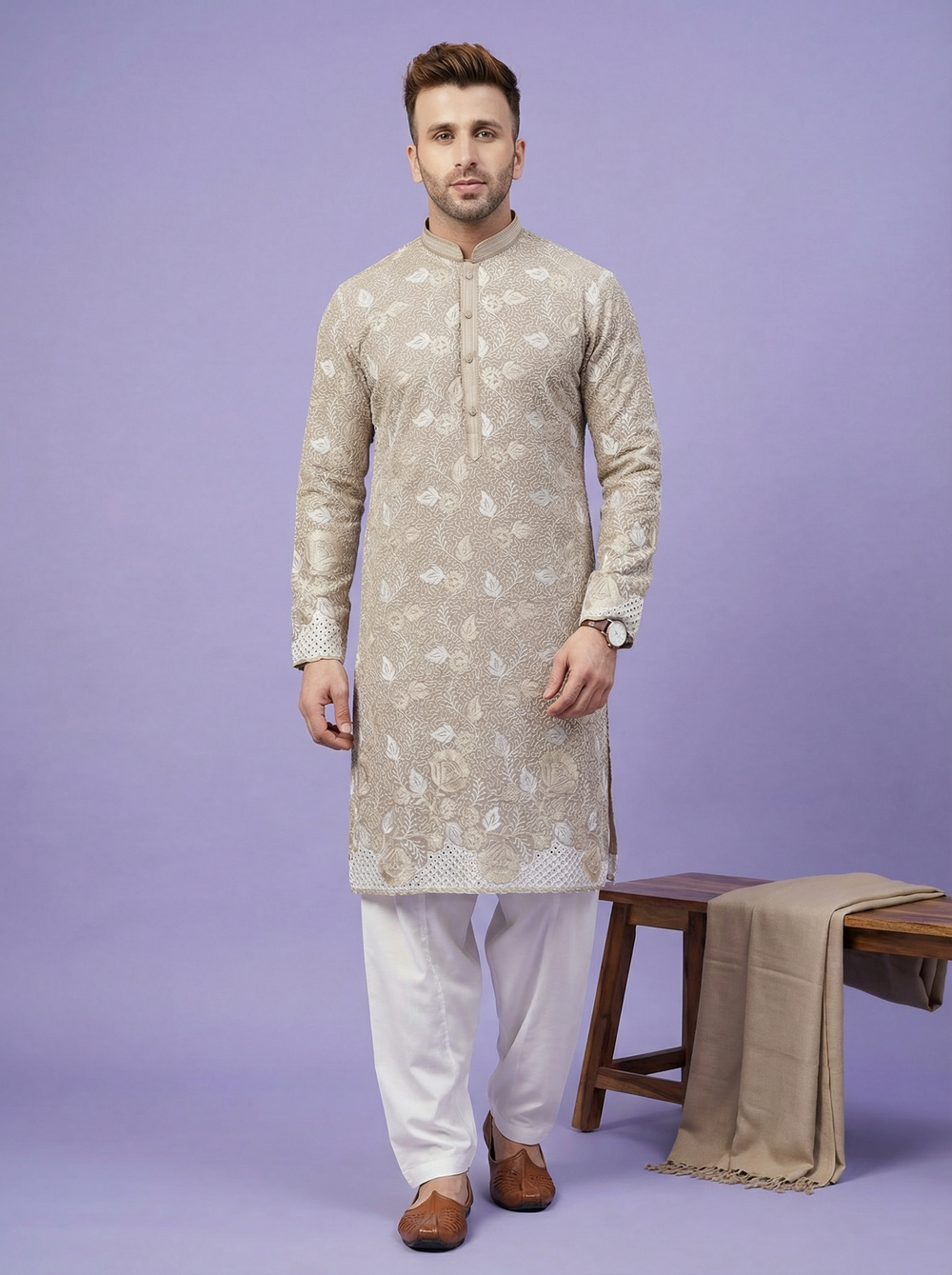 Buy men embroidered kurta