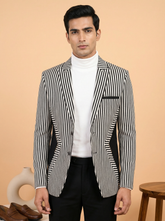 Monochrome Stripe Luxe Party Wear Designer Blazer
