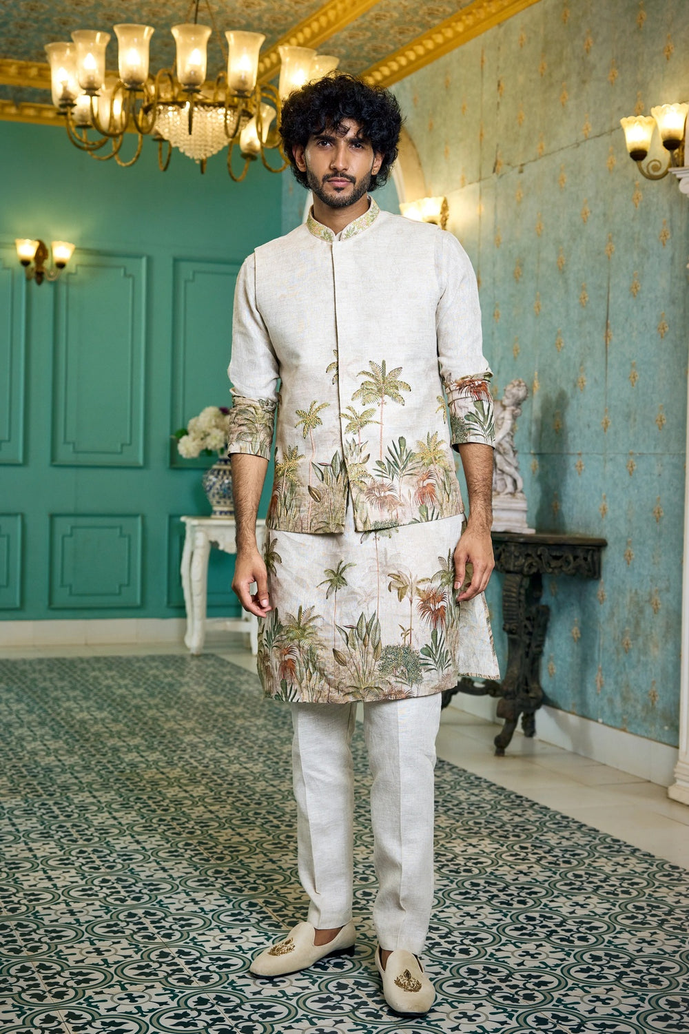 Buy men linen kurta set