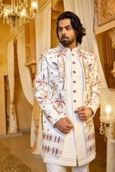 Buy ivory white indo western