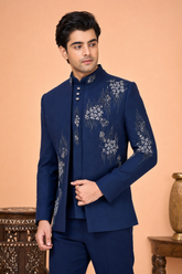 Royal Sapphire Blue Embroidered Jodhpur
