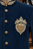 Royal Teal Blue Embroidered Jodhpuri Suit for Men