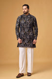 Midnight NAVY Blue Floral Embroidered Kurta Set