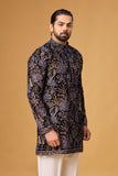 Midnight NAVY Blue Floral Embroidered Kurta Set