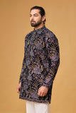 Midnight NAVY Blue Floral Embroidered Kurta Set