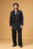 Obsidian Black Intricate Embroidered Kurta Set