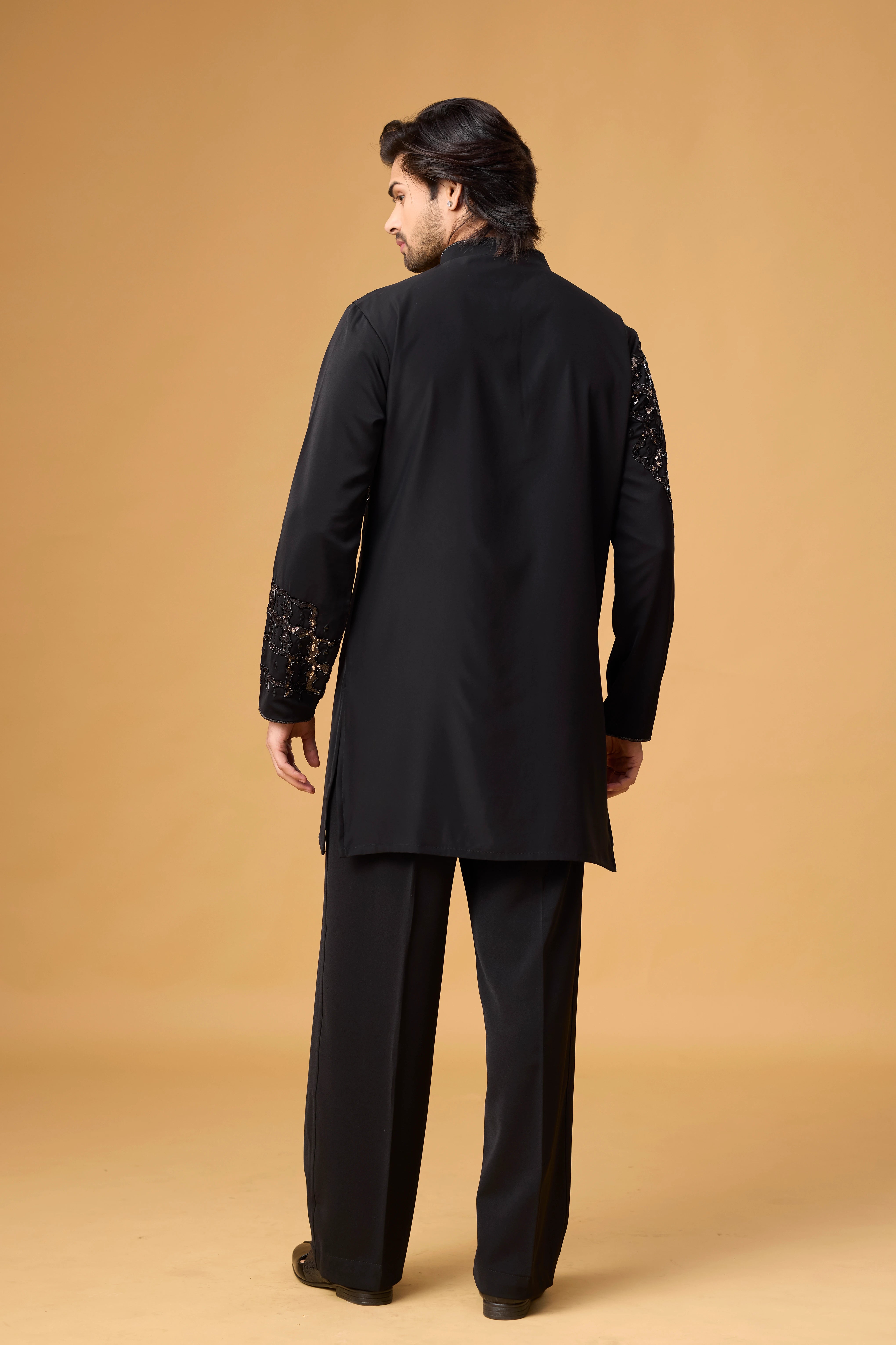 Obsidian Black Intricate Embroidered Kurta Set