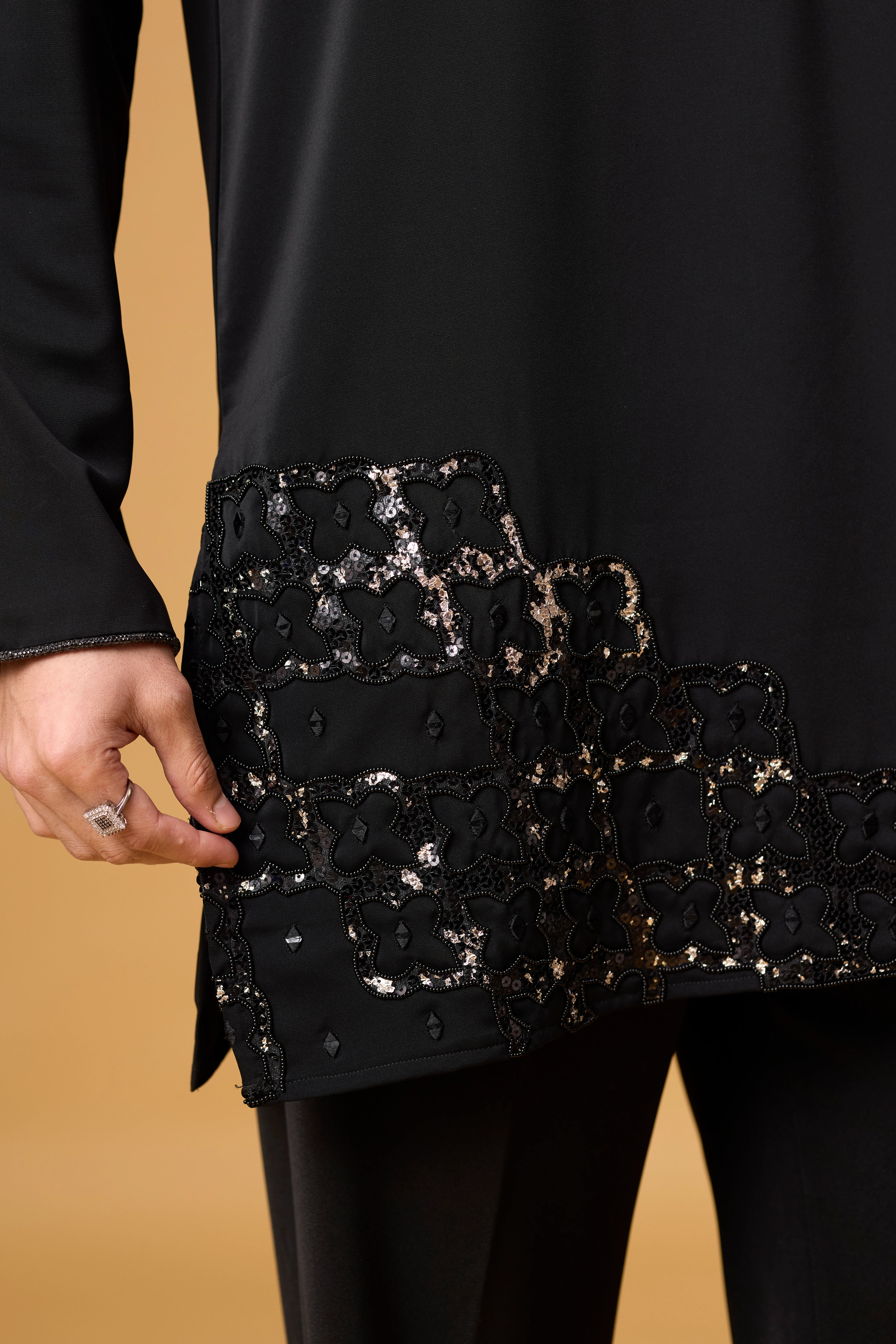Obsidian Black Intricate Embroidered Kurta Set
