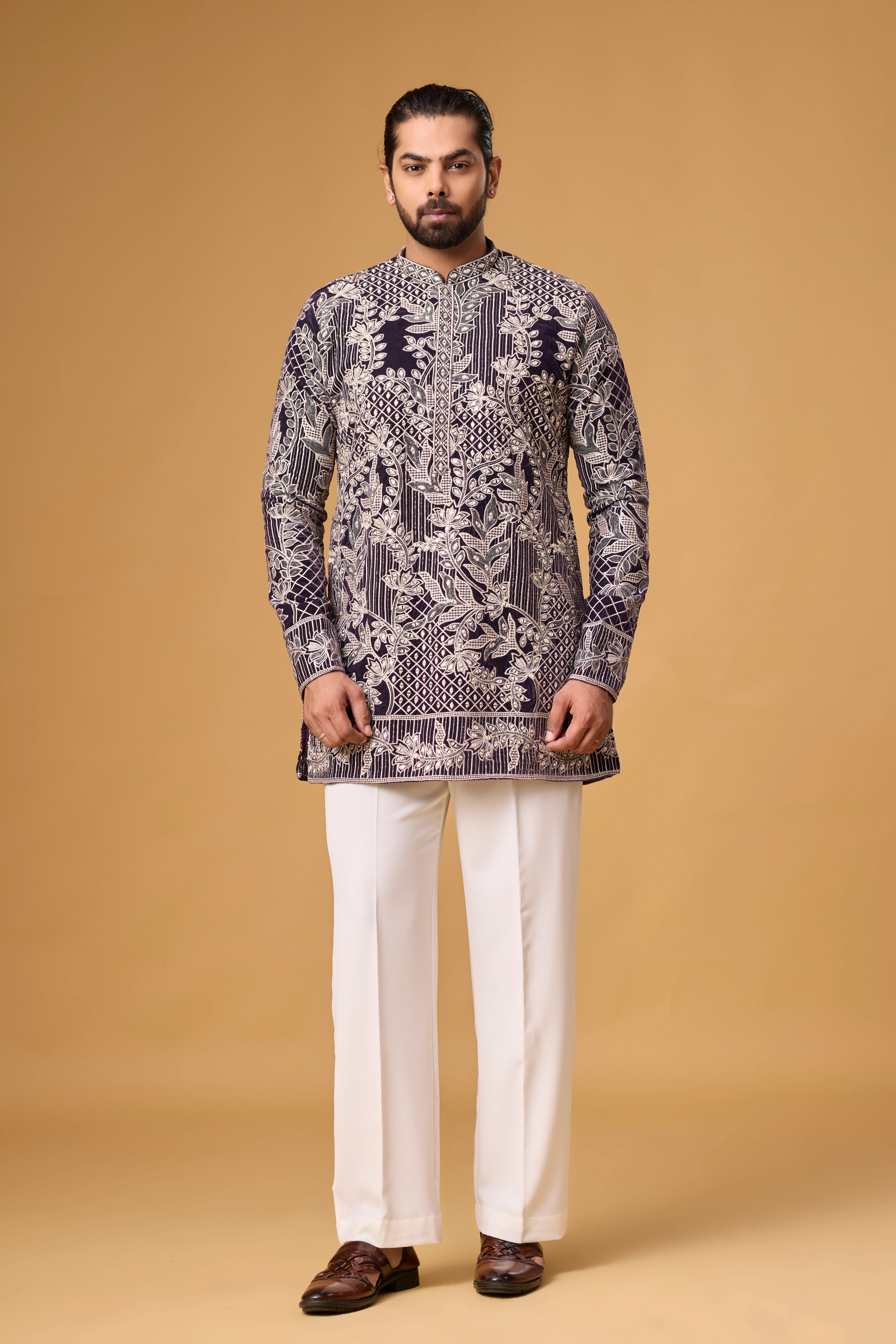 Midnight Heritage Floral Patterned Kurta Set