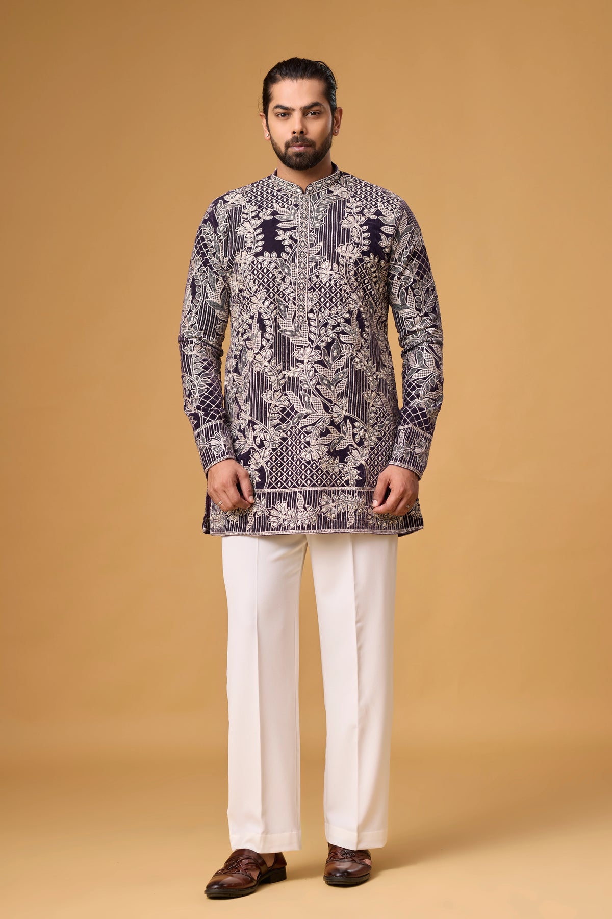 Midnight Heritage Floral Patterned Kurta Set