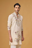 Off White Floral Heritage Embroidered Kurta Set