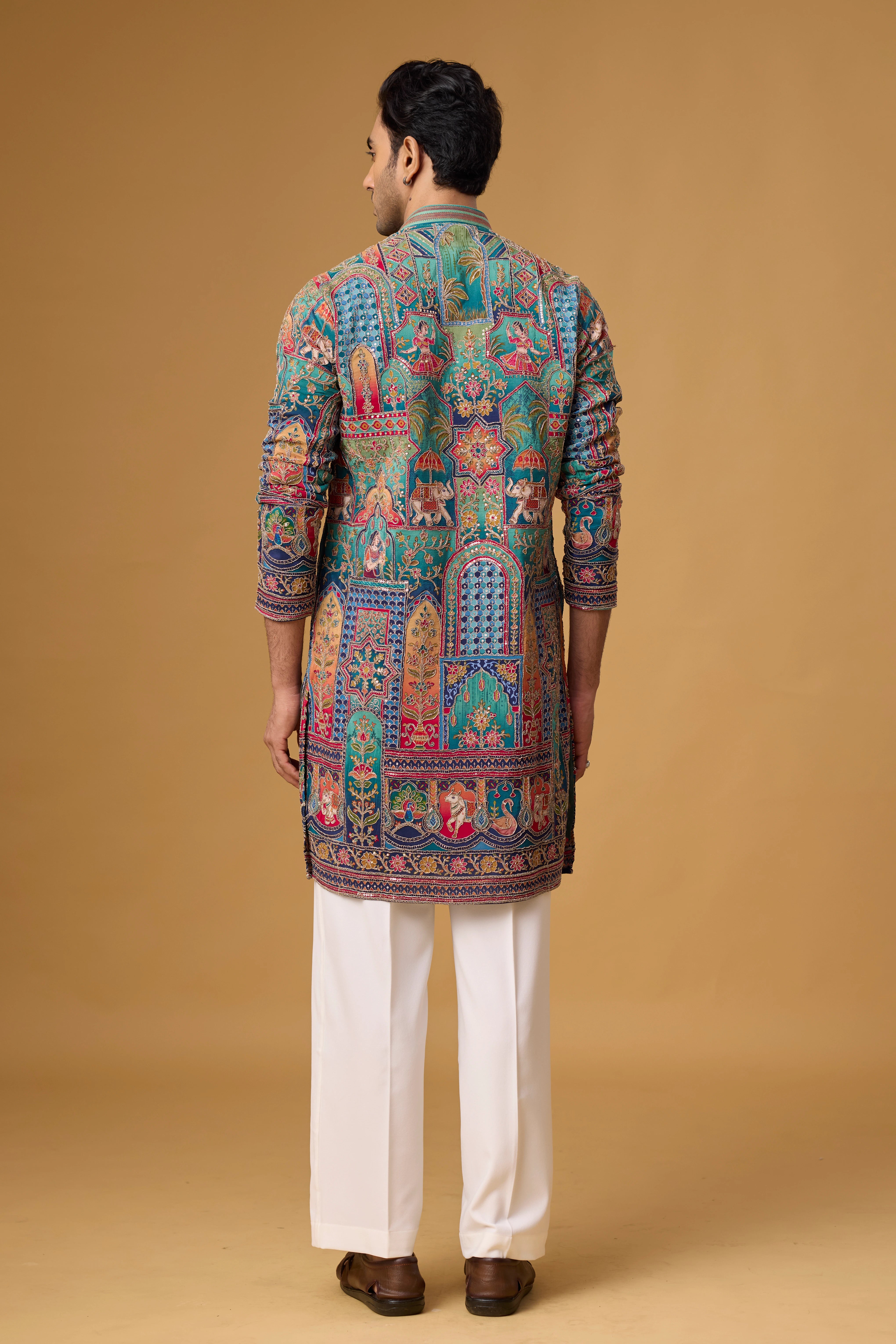 Royal Teal Heritage Artistry Kurta Set