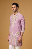 Lavender Heritage Floral Embroidered Kurta Set