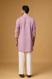 Lavender Heritage Floral Embroidered Kurta Set