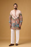 Cream Heritage Scenic Art Kurta Set