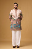 Cream Heritage Scenic Art Kurta Set