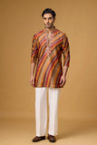 Rustic Copper Striped Heritage Kurta Set
