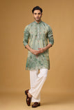 Sage Mist Botanical Embroidered Kurta Set