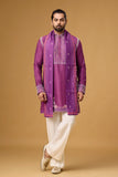 Royal Plum Printed Kurta with Heritage Stole