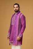 Royal Plum Printed Kurta with Heritage Stole