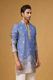 Buy Light Blue Embroidered Kurta Set for Men Online India | Mahavir NX