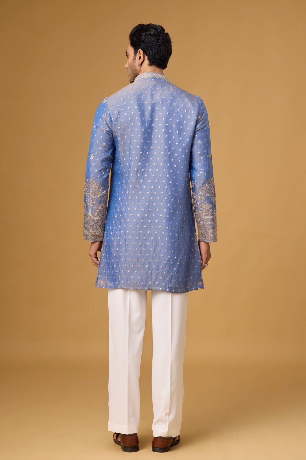 Heritage Tree Motif Kurta Pajama Set for Men – Front View | Mahavir NX