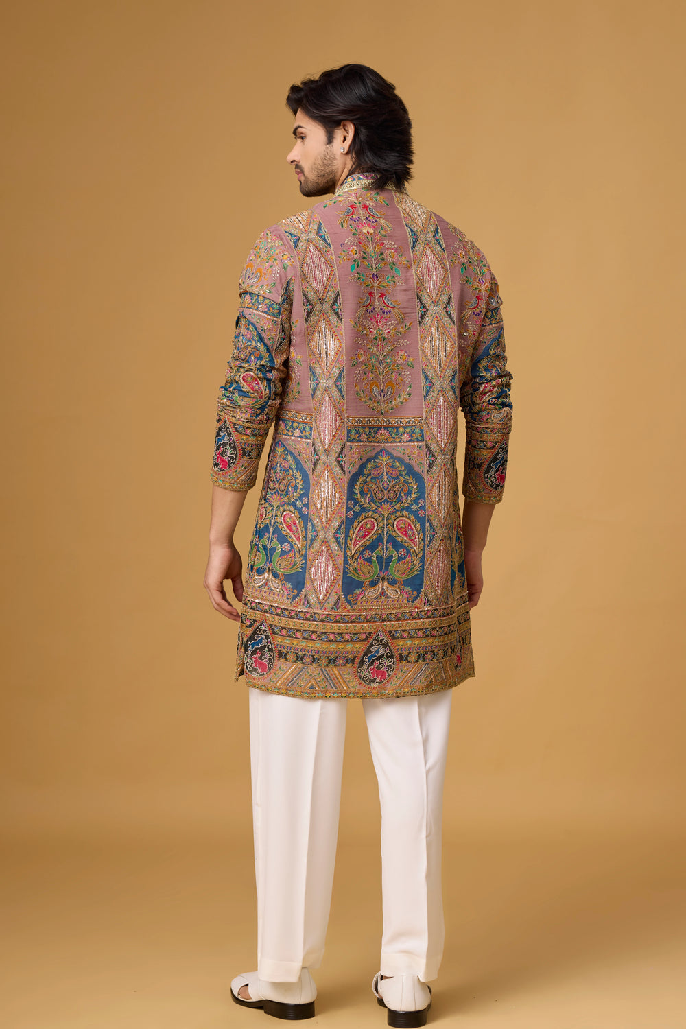Designer Ornamental Heritage Kurta for Men – Side View | Mahavir NX