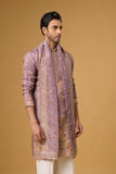 Mauve Regal Floral Embroidered Kurta with Stole