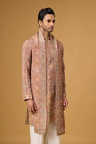 Champagne Beige Border Kurta for Men – Wedding Ethnic Wear | Mahavir NX